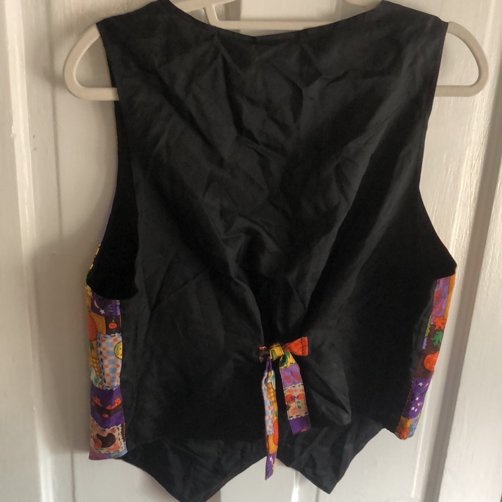 Basic Editions Halloween Patchwork Sleeveless Ves… - image 5